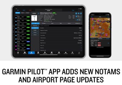 Garmin Pilot™ App Adds New NOTAMs and Airport Page Updates